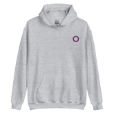 Embroidered Hoodie: Bisexual Pride Ring Emblem Design